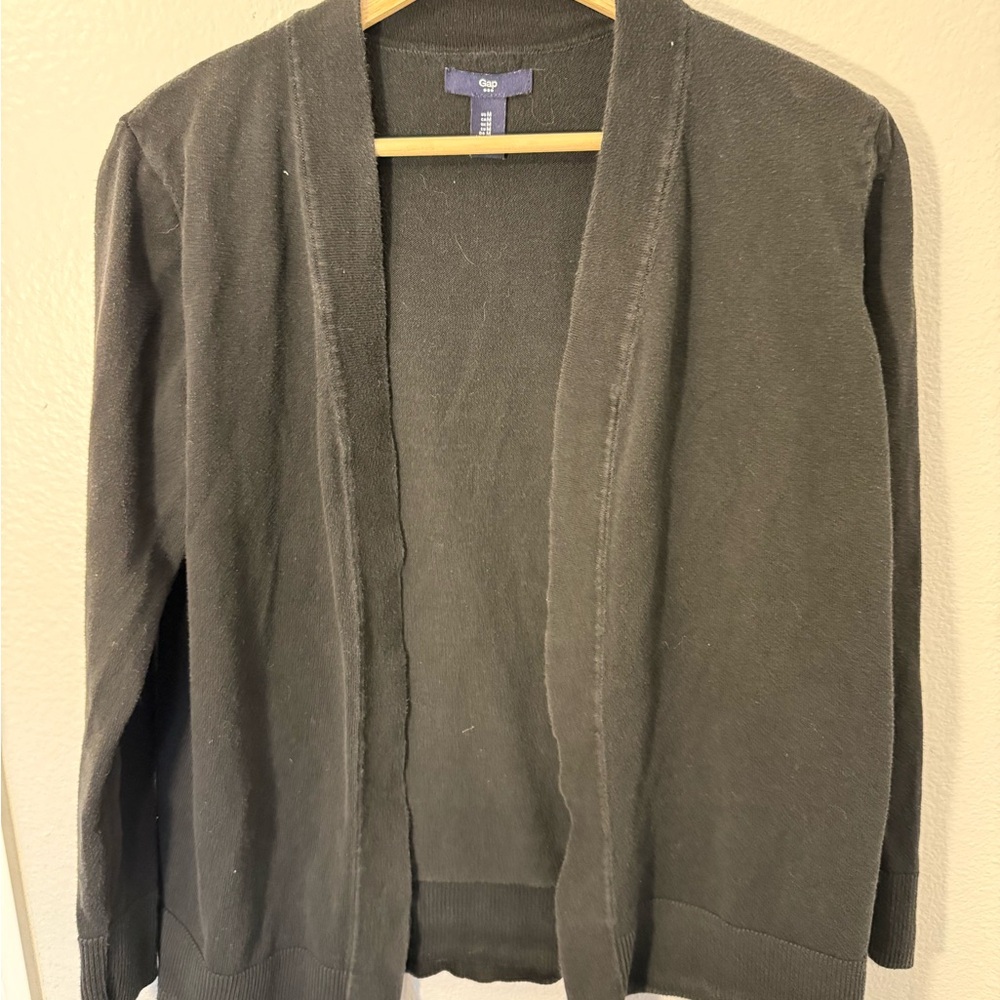 GAP‎ Women's Black Open Cotton Cardigan